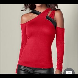 Faux Leather Strappy Top